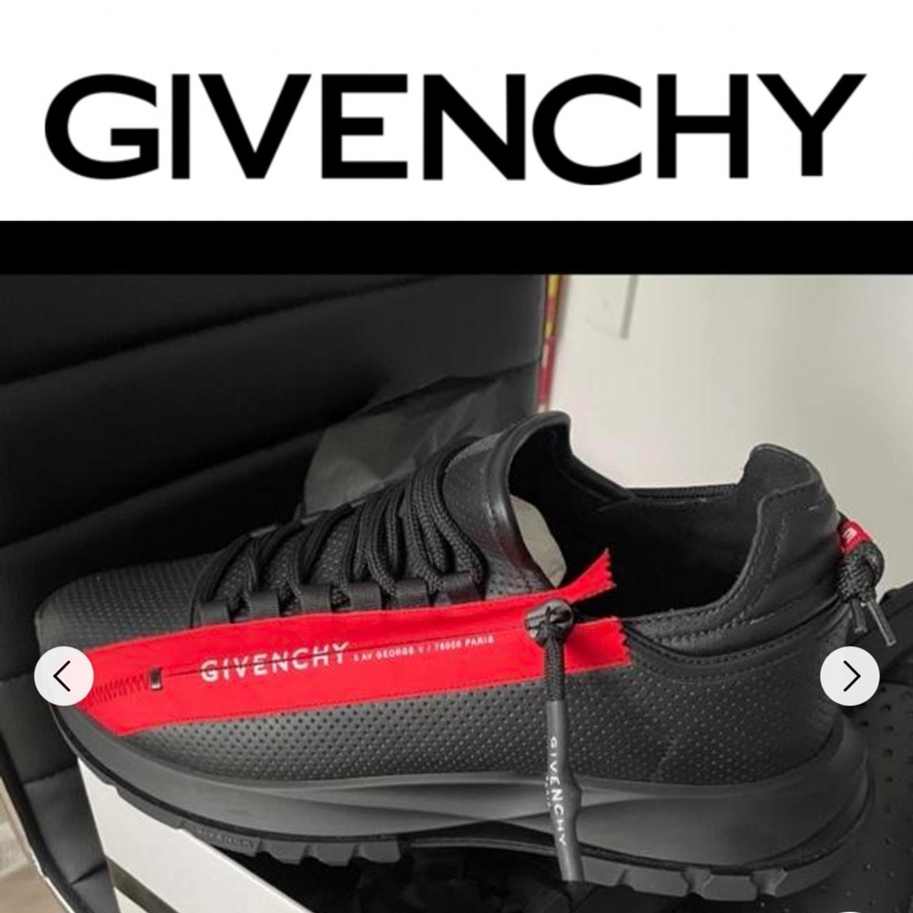 💕Givenchy Men's Black and Red Sneakers